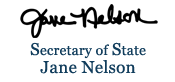 Texas Secretary of State Jane Nelson portrait and signature