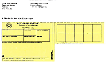Sample Voter Regisration Card