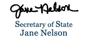 Jane Nelson is the Texas Secretary of State. This is her signature.